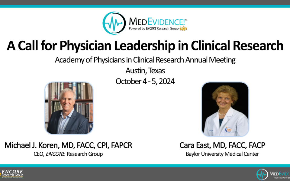 A Call For Physician Leadership in Clinical Research